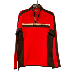 NWT J. Lindeberg 1/4 Zip Pullover in Red Intense (Red/Black/White), Size L